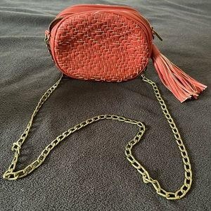 Anthropologie cross body purse; orange